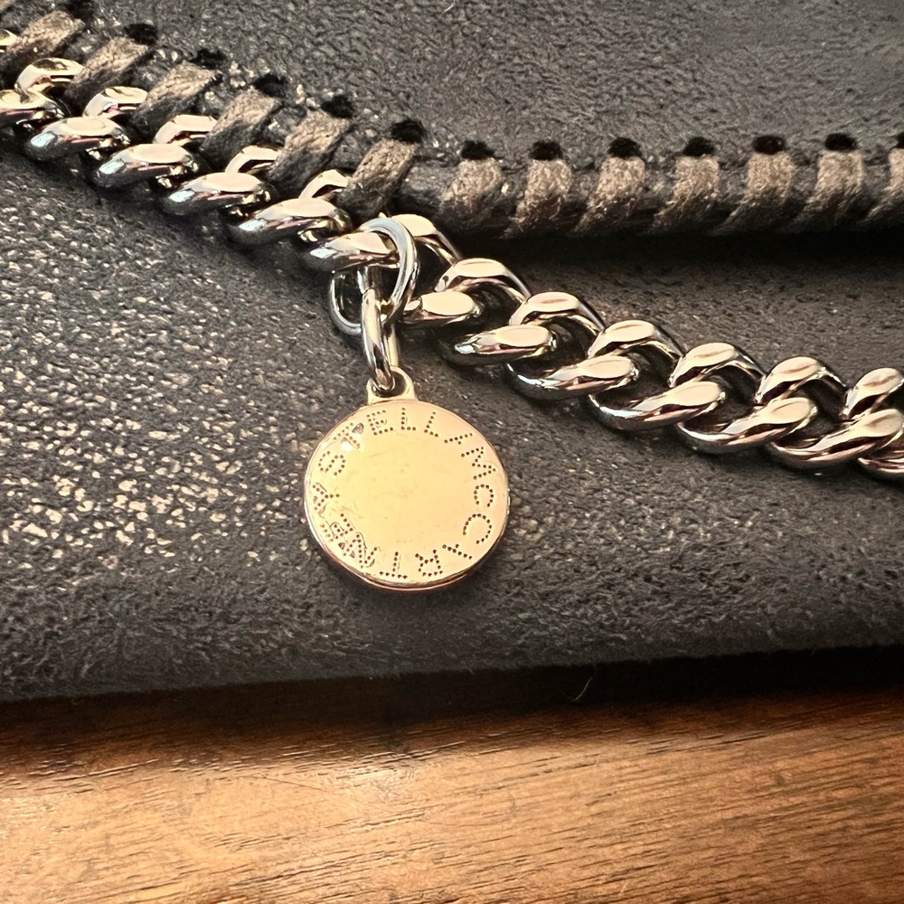 Stella McCartney Falabella Continental Wallet Clutch Navy Chain Trim Vegan - Picture 3 of 12